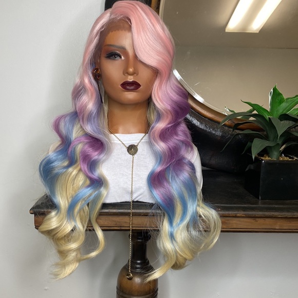E Beauty Wig Other - MINAJ| LONG BODY WAVE PINK TO LAVENDER DEEP SIDE PART LACE FRONT WIG